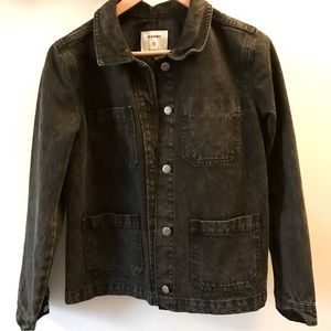 Black denim chore coat - women’s XS